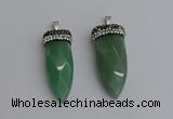 NGP7320 15*40mm - 16*45mm arrowhead green aventurine pendants