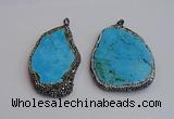 NGP7362 40*60mm - 55*75mm freeform turquoise pendants