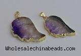 NGP7435 25*45mm - 30*50mm freeform druzy amethyst pendants