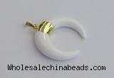 NGP7515 35*38mm horn white porcelain pendants wholesale