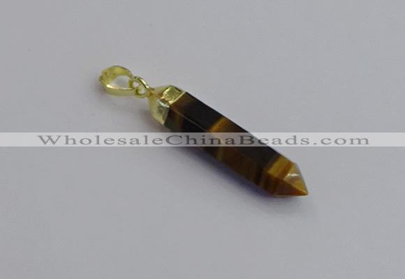 NGP7546 8*40mm sticks yellow tiger eye pendants wholesale