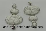 NGP8011 50*82mm - 52*86mm white howlite pendant set jewelry