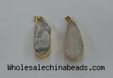 NGP8500 15*33mm - 17*40mm flat teardrop druzy agate pendants