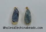 NGP8505 15*33mm - 17*40mm flat teardrop druzy agate pendants