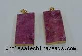 NGP8525 25*50mm - 27*53mm rectangle druzy agate pendants