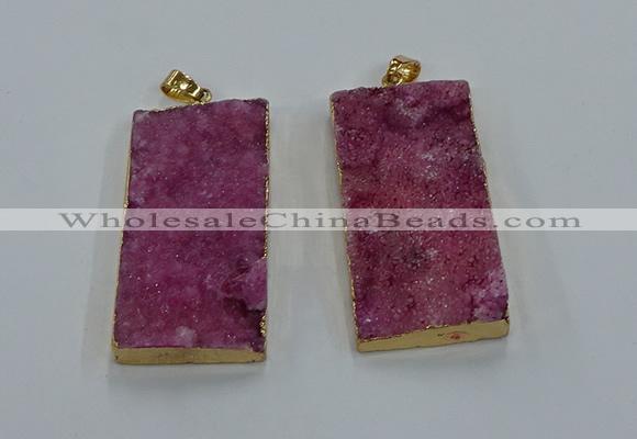 NGP8525 25*50mm - 27*53mm rectangle druzy agate pendants