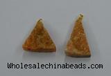 NGP8575 18*25mm - 25*40mm triangle druzy agate pendants wholesale