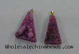 NGP8578 18*25mm - 25*40mm triangle druzy agate pendants wholesale