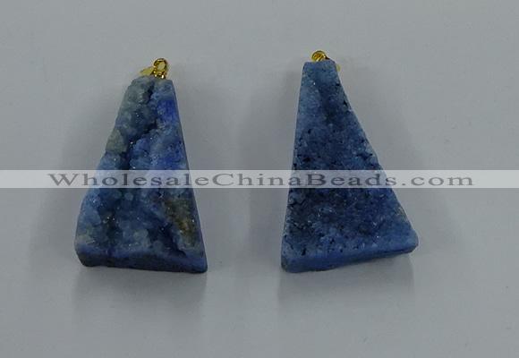 NGP8581 18*25mm - 25*40mm triangle druzy agate pendants wholesale