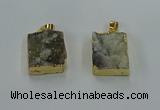 NGP8585 18*25mm rectangle druzy agate pendants wholesale