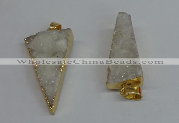 NGP8593 13*40mm - 20*35mm triangle druzy agate pendants wholesale