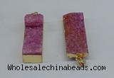 NGP8608 15*35mm - 16*40mm rectangle druzy agate pendants wholesale