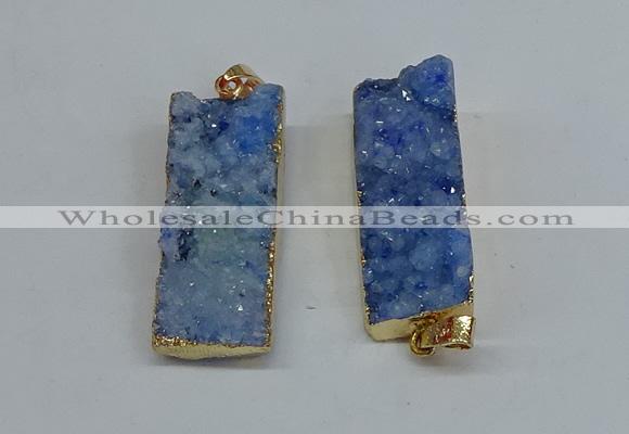 NGP8609 15*35mm - 16*40mm rectangle druzy agate pendants wholesale