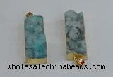 NGP8610 15*35mm - 16*40mm rectangle druzy agate pendants wholesale