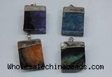 NGP8685 26*36mm rectangle druzy agate pendants wholesale