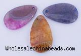 NGP883 5PCS 29*50mm flat teardrop agate gemstone pendants wholesale