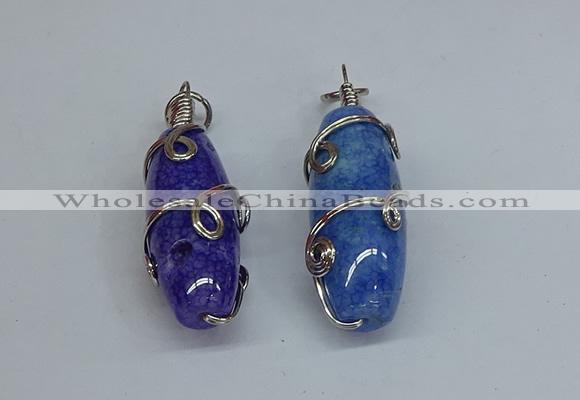 NGP8830 18*45mm rice agate gemstone pendants wholesale