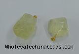 NGP8857 20*25mm - 30*40mm nuggets lemon quartz pendants wholesale