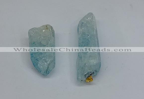 NGP8883 16*38mm - 25*60mm sticks crackle quartz pendants wholesale