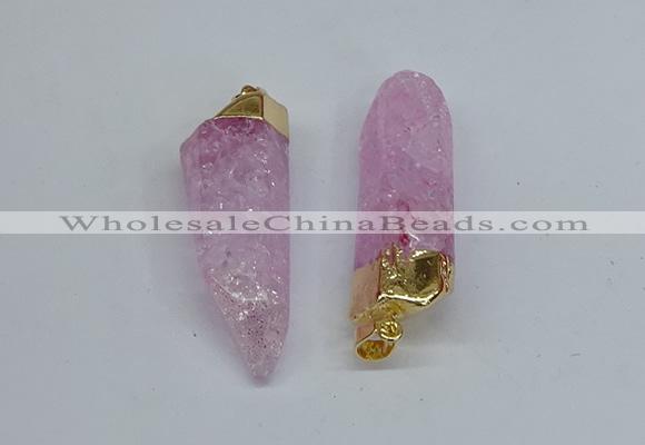 NGP8890 10*35mm - 20*45mm sticks crackle quartz pendants