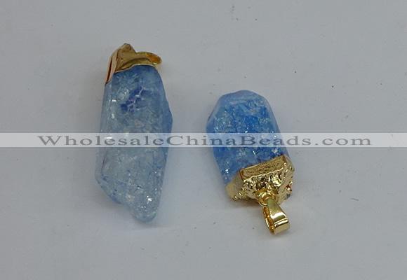 NGP8891 10*35mm - 20*45mm sticks crackle quartz pendants