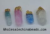 NGP8895 10*35mm - 20*45mm sticks crackle quartz pendants