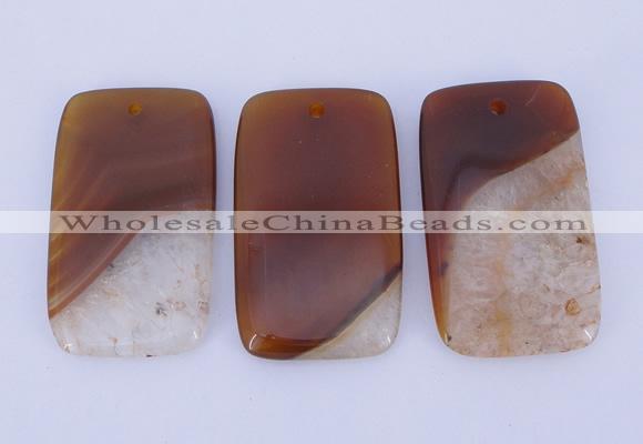 NGP919 5PCS 30*50mm rectangle agate druzy geode gemstone pendants