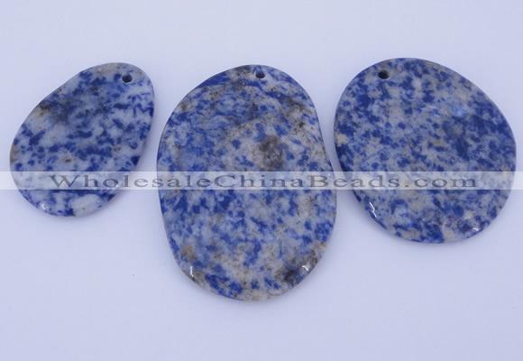 NGP945 5PCS 30-40mm*40-60mm freeform blue spot gemstone pendants