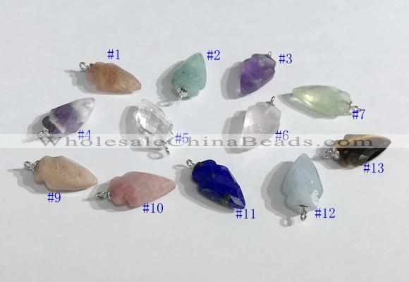 NGP9708 9*15mm arrowhead-shaped  mixed gemstone pendants wholesale