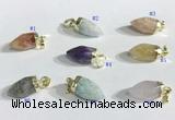 NGP9725 10*16mm bullet-shaped  mixed gemstone pendants wholesale