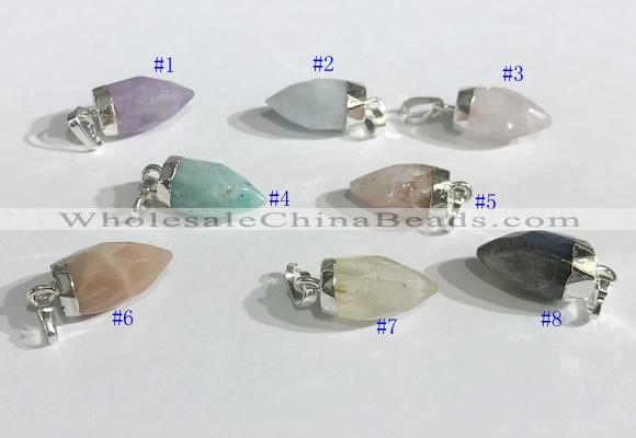 NGP9726 10*16mm bullet-shaped  mixed gemstone pendants wholesale