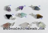 NGP9729 11*15mm arrowhead-shaped  mixed gemstone pendants wholesale