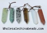 NGP9766 12*40mm-15*55mm sticks mixed gemstone pendants