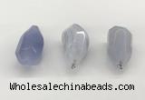 NGP9807 22*35mm - 25*40mm faceted nuggets blue lace agate pendants