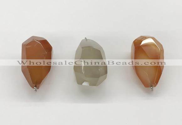 NGP9810 22*35mm - 25*40mm faceted nuggets agate pendants