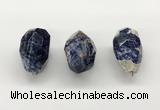 NGP9817 22*35mm - 25*40mm faceted nuggets sodalite gemstone pendants