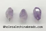 NGP9820 22*35mm - 25*40mm faceted nuggets lavender amethyst pendants