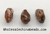 NGP9826 22*35mm - 25*40mm faceted nuggets red jasper pendants