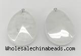 NGP9830 32*42mm - 35*45mm faceted nuggets white jade pendants