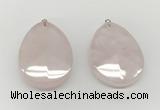 NGP9831 32*42mm - 35*45mm faceted nuggets rose quartz pendants