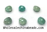 NGP9861 13*14mm faceted flat teardrop amazonite pendant