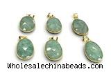 NGP9878 17*22mm faceted oval amazonite pendant