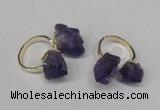 NGR106 13*18mm - 15*20mm faceted nuggets amethyst gemstone rings