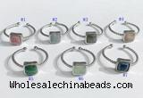 NGR1112 8mm square  mixed gemstone rings wholesale