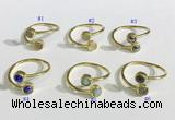 NGR1115 6mm coin  mixed gemstone rings wholesale