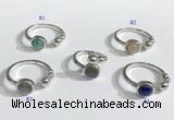 NGR1117 8mm coin  mixed gemstone rings wholesale