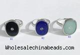 NGR1125 14*17mm oval mixed gemstone rings wholesale