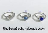 NGR1130 14*17mm flat round mixed gemstone rings wholesale