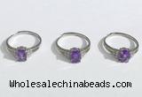 NGR1146 6*8mm faceted oval amethyst gemstone rings wholesale