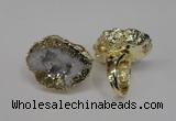 NGR125 30*40mm - 35*45mm freeform plated druzy quartz rings